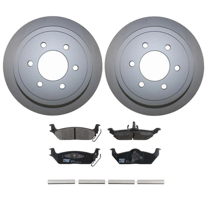 Rear Brake Kit 348mm Rotors TRW Pro Metallic Pads for F-150 Mark LT (2006–2008)