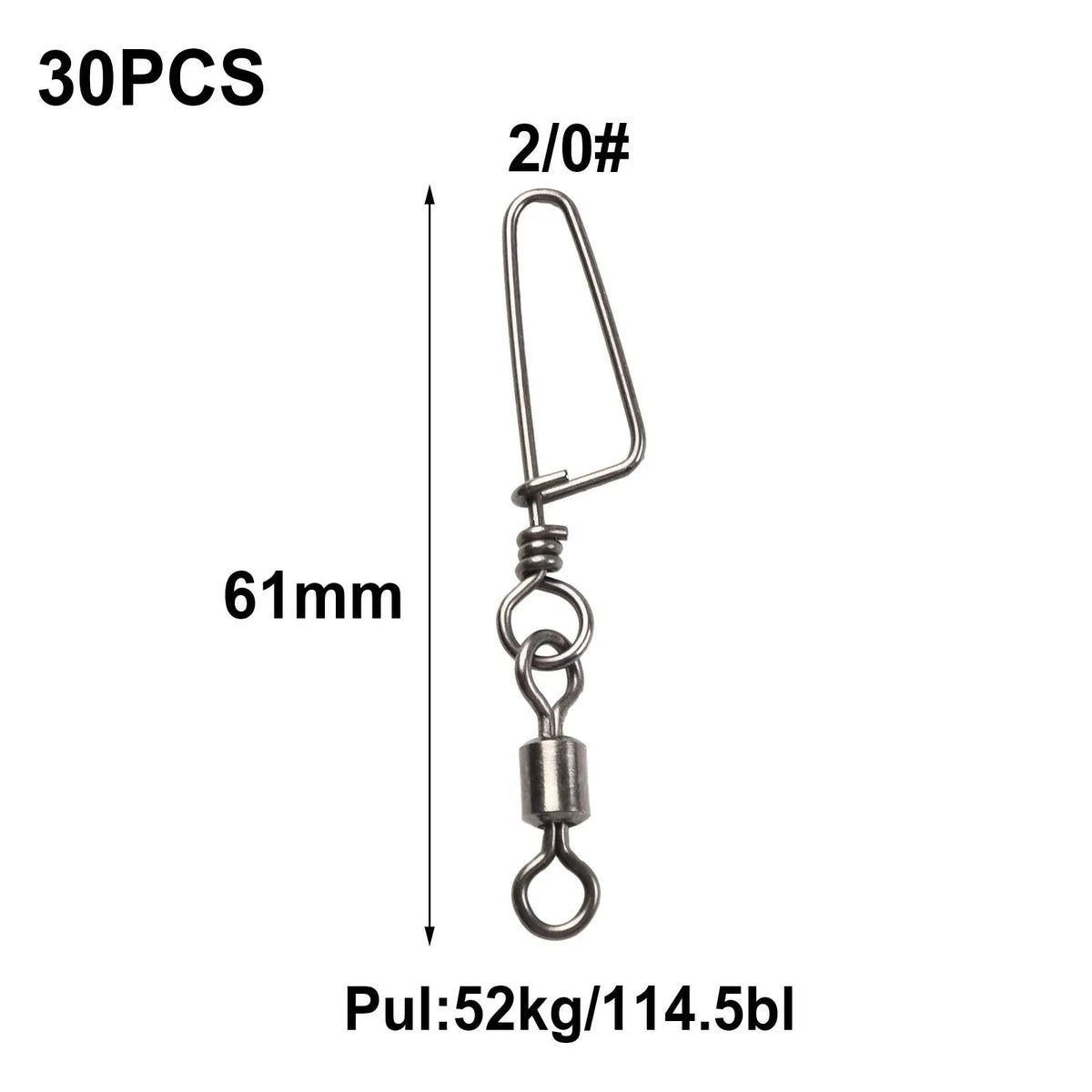 30 Pack Ball Bearing Swivels Snap Coastlock Fishing-Line Connector Parts