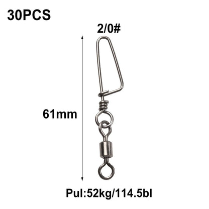 30 Pack Ball Bearing Swivels Snap Coastlock Fishing-Line Connector Parts