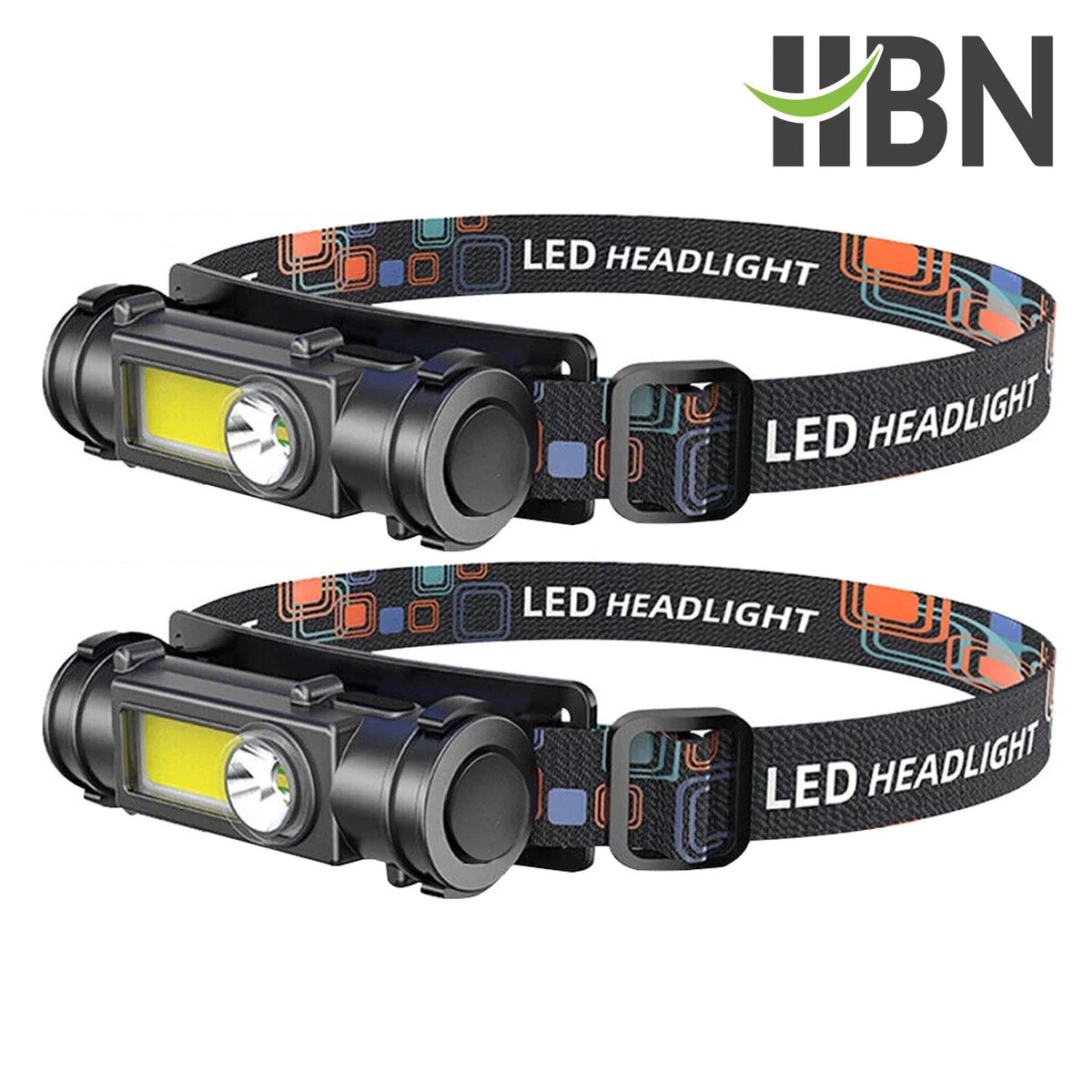 2X Rechargeable LED Headlamps for Outdoor Use