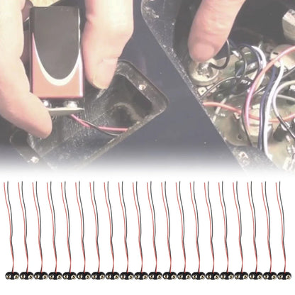 20pcs T Type 9V Snap Clip Connector with Cable - Black Hard Shell