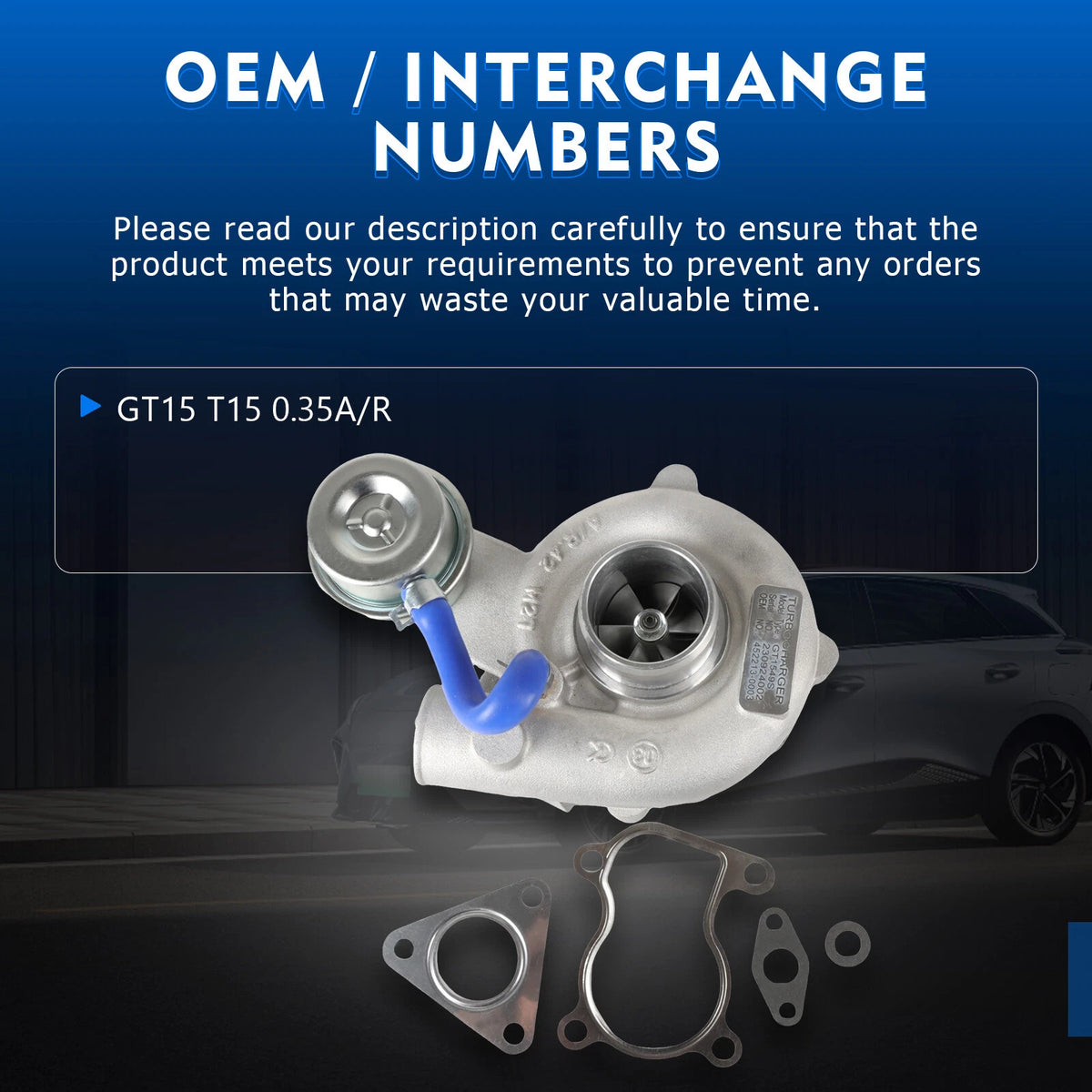 Turbocharger GT15 T15 for Motorcycle (Small Turbo)