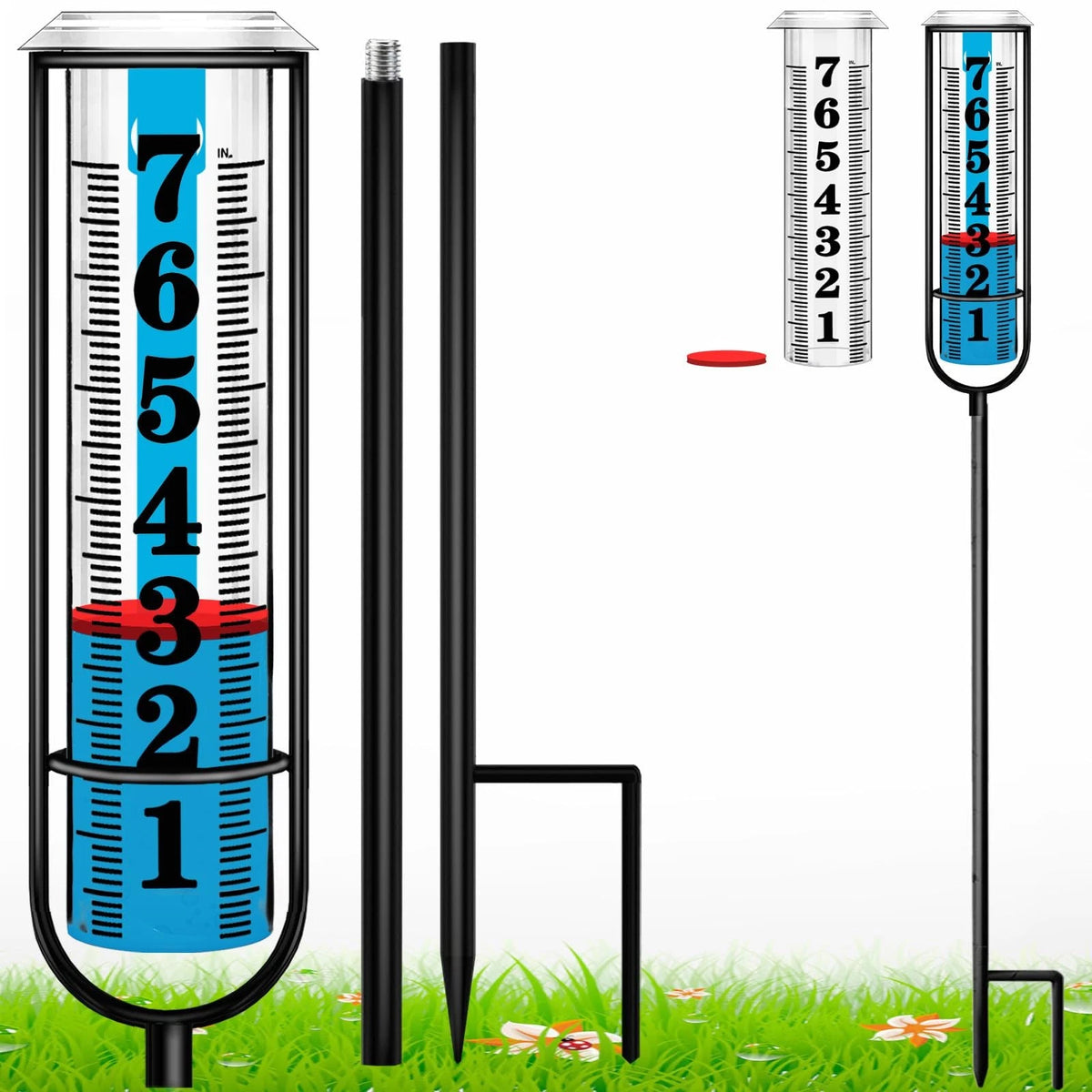 2X Large Freeze Proof Rain Gauge Outdoor with Dual Tubes