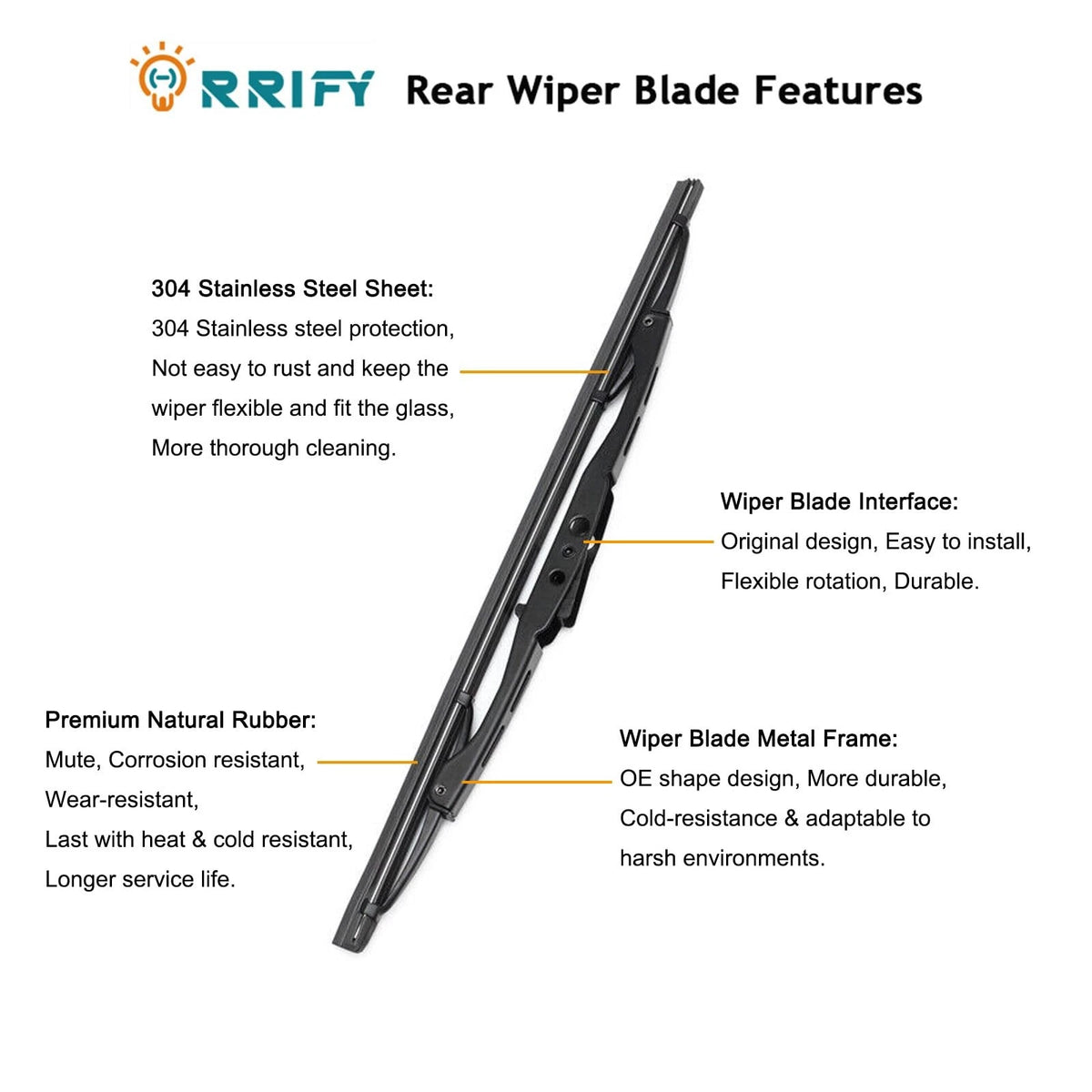 Rear Wiper Arm Blade Set for Chevy Equinox GMC Terrain (2018–2024)