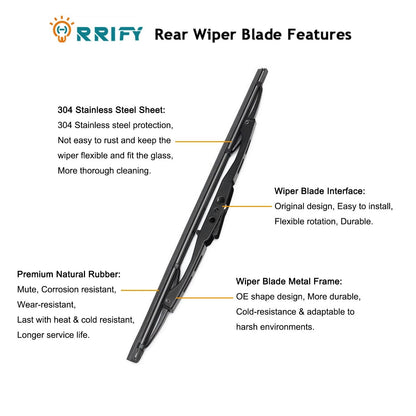 Rear Wiper Arm Blade Set for Chevy Equinox GMC Terrain (2018–2024)
