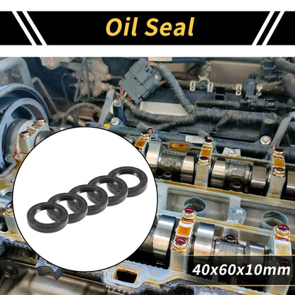 Set of 5 Oil Seal Ring 40x60x10mm NBR Rubber for Rotary Shaft