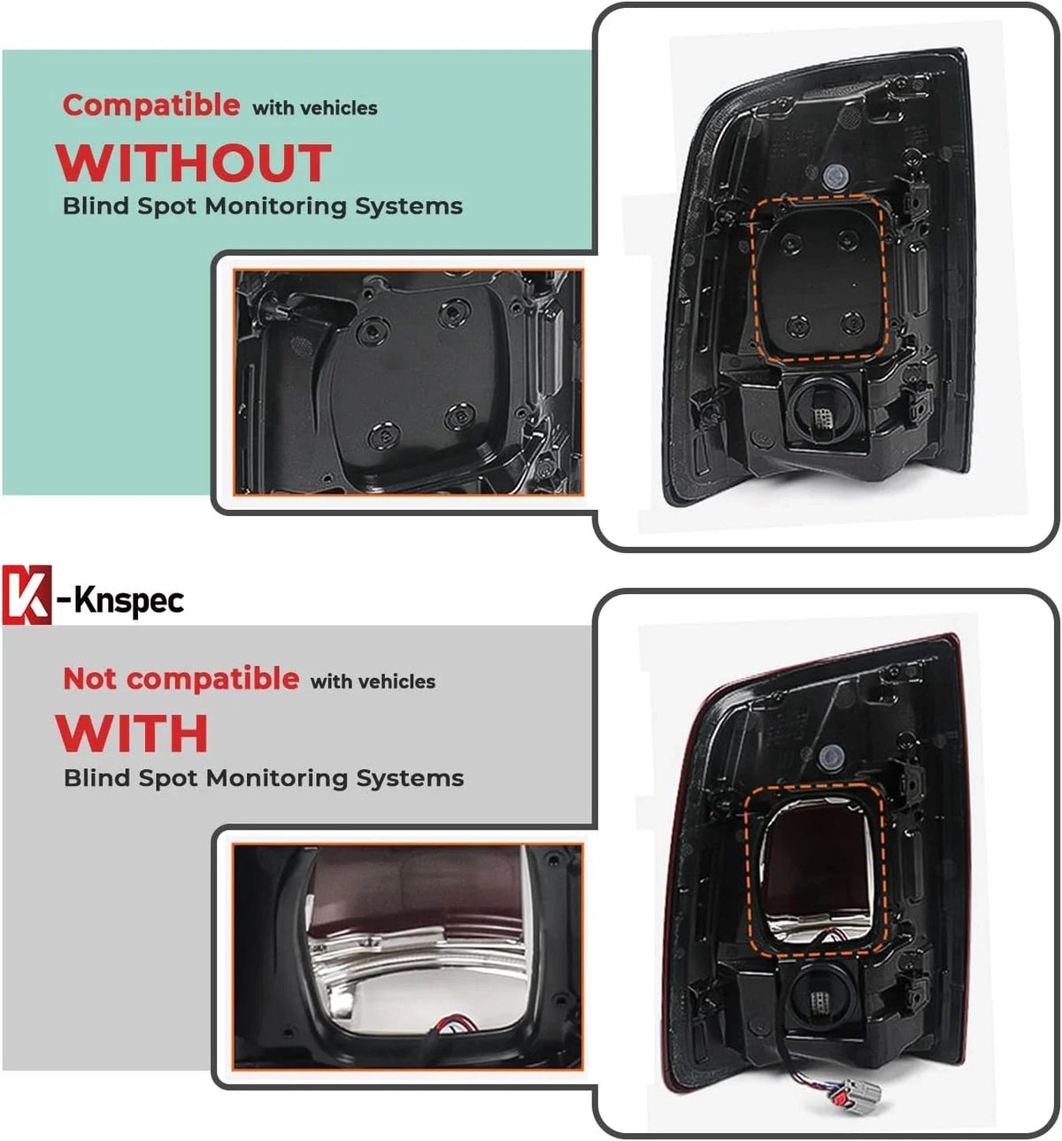 LED Tail Light Bezel for RAM 2500 3500 (2019–2024) RH w/o Blind Spot
