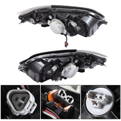Halogen Headlight Assembly Set of 2 for Subaru Legacy (2008–2009) Black Housing