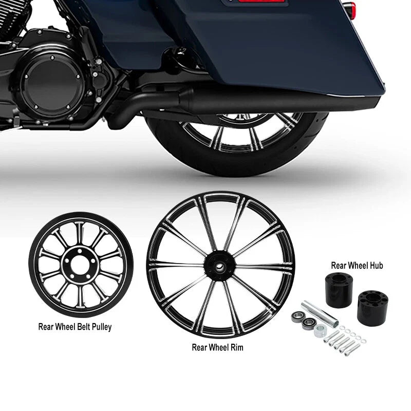 18" Rear Wheel Rim Hub Pulley Sprocket for Harley Street Road Glide (2009–2023)