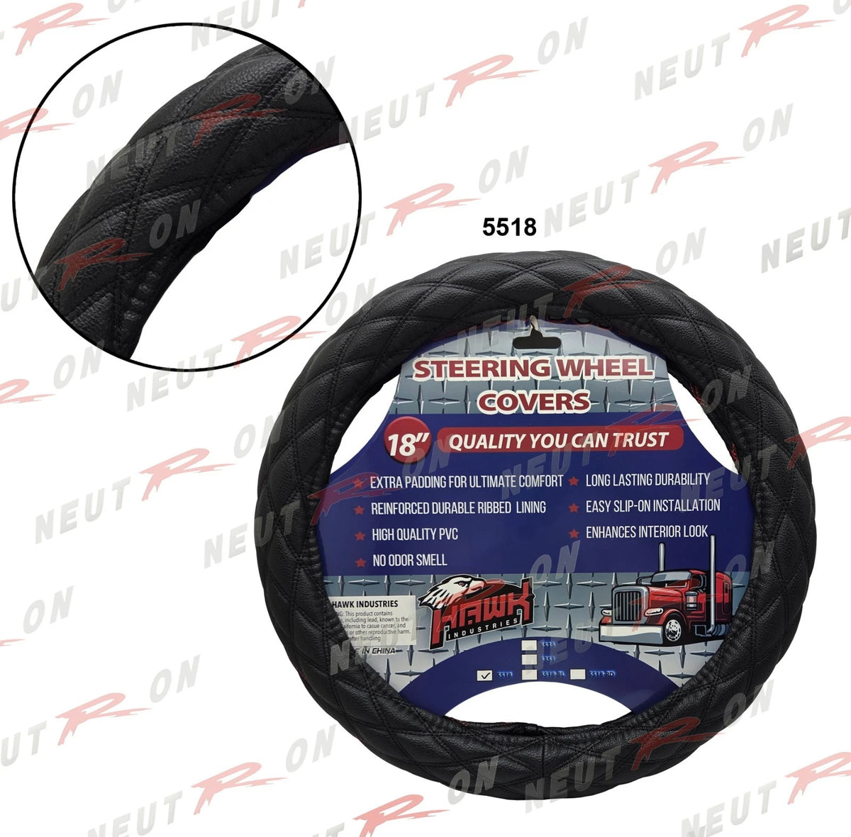 Steering Wheel Cover 18" for Semi Truck Big Rig (5518)