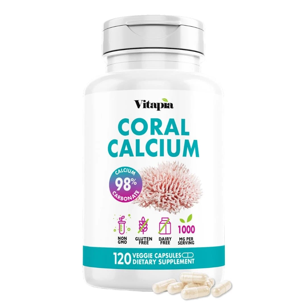 Coral Calcium Powder 1000mg Capsules for 120 Count (Pack of 1)