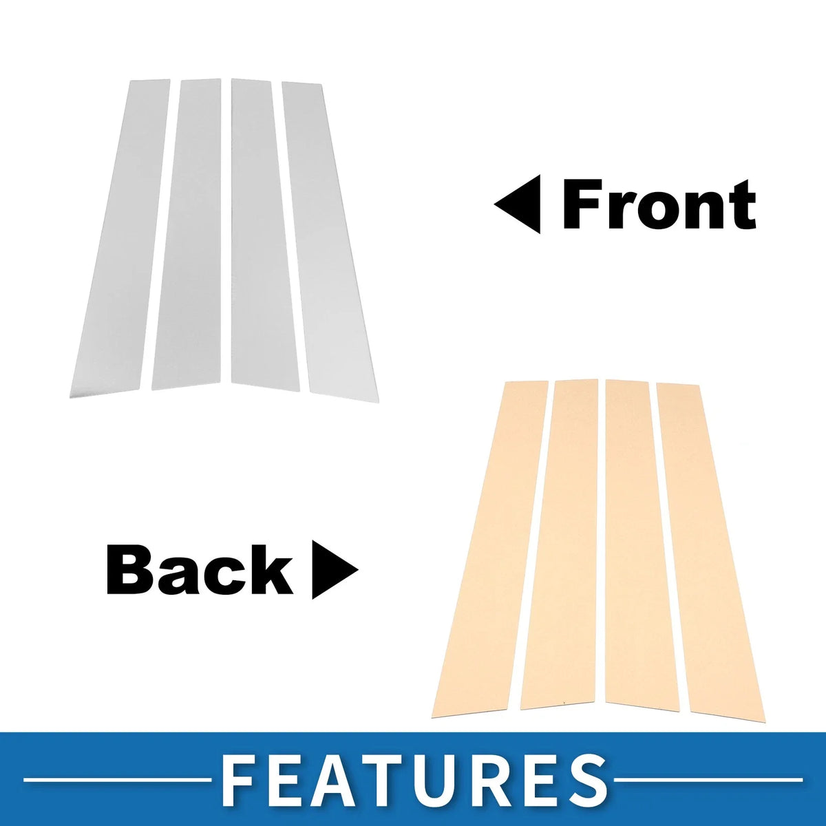 Set of 4 Door Pillar Window Trim for Kia Soul (2011–2013) Chrome