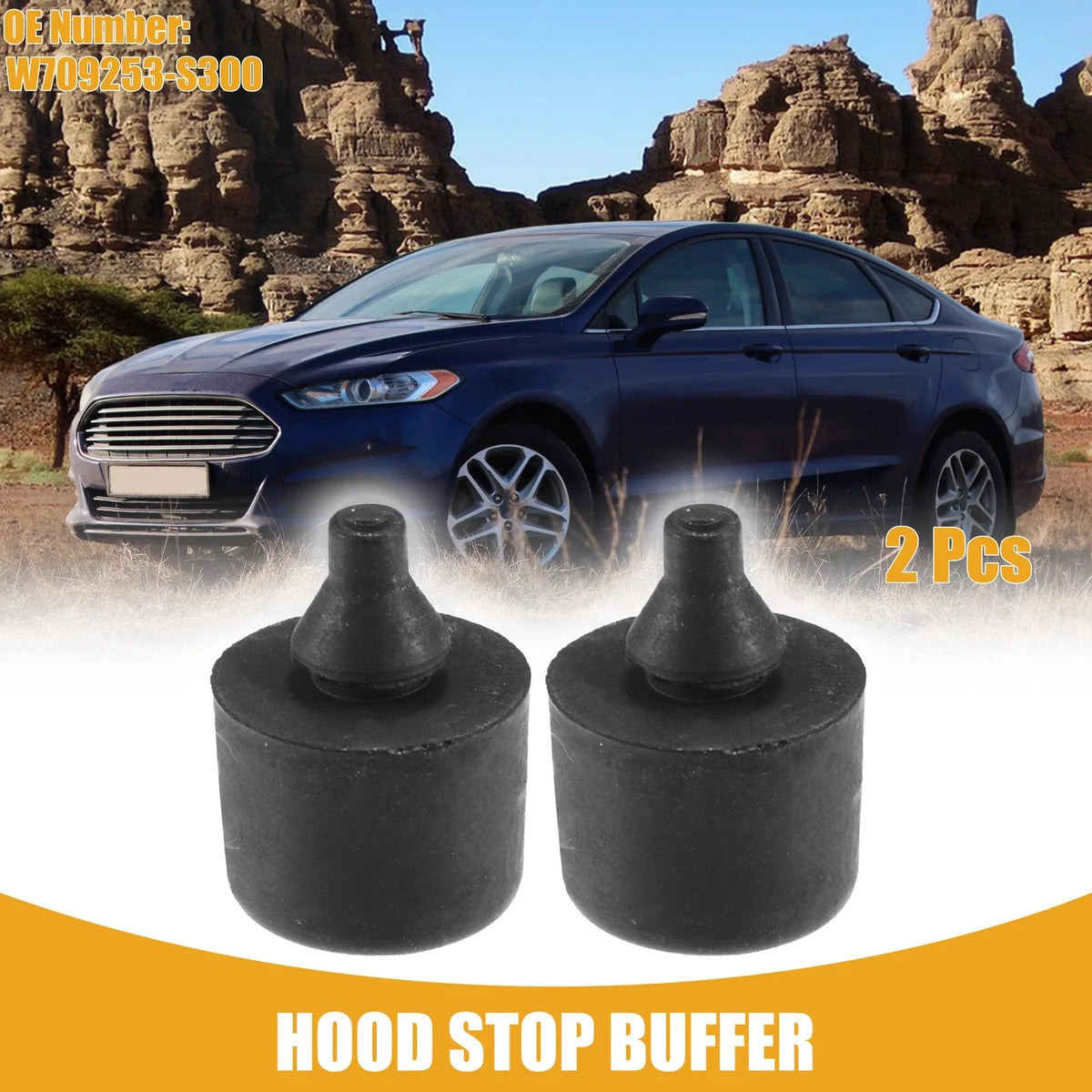 2X Bumper Hood Stop Buffer No.W709253-S300 for Ford Fusion (2013–2020)