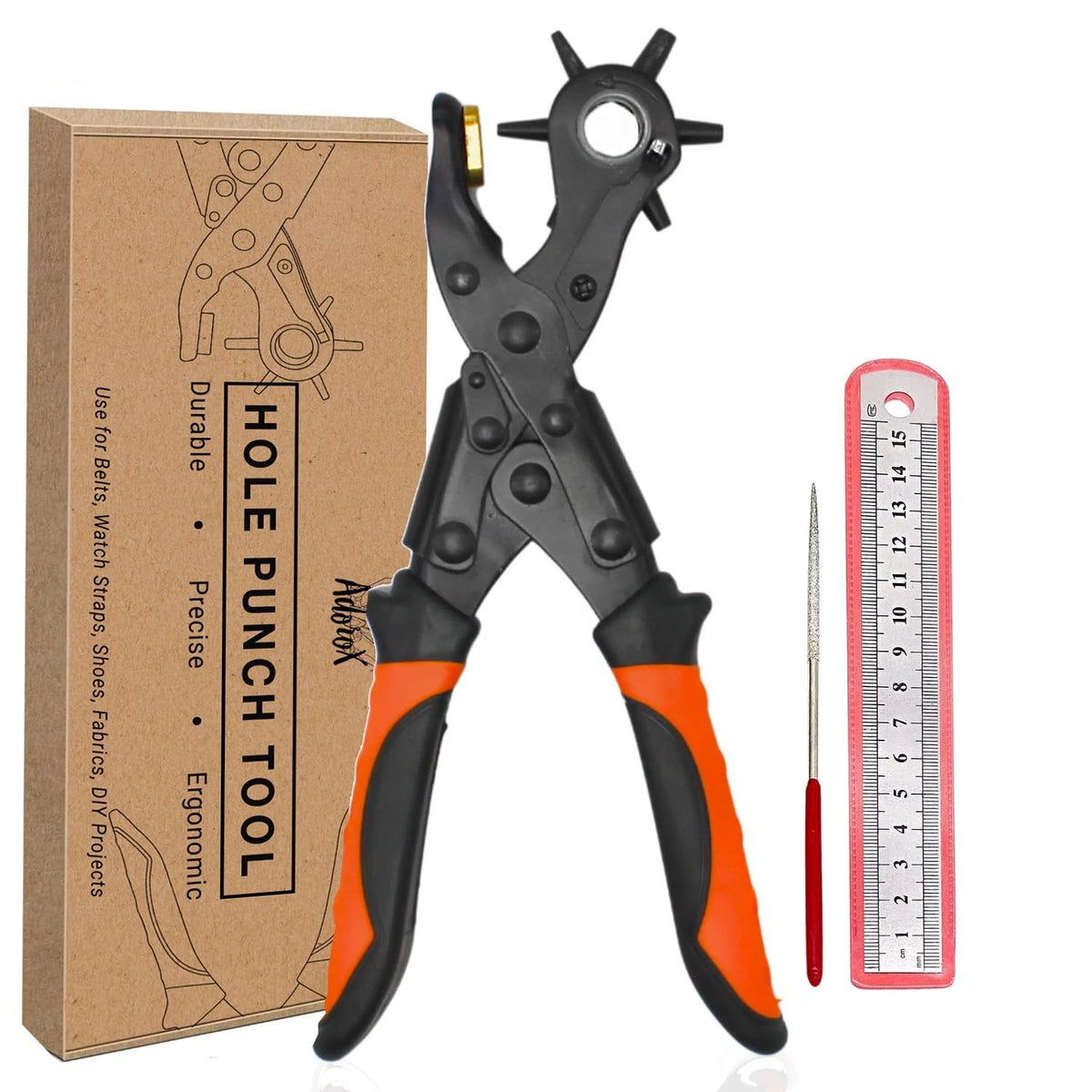 Heavy Duty Revolving Hole Punch Pliers for Leather Craft (6 Sizes)