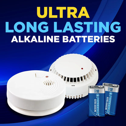 12X 9V Alkaline Batteries for Long Lasting Power