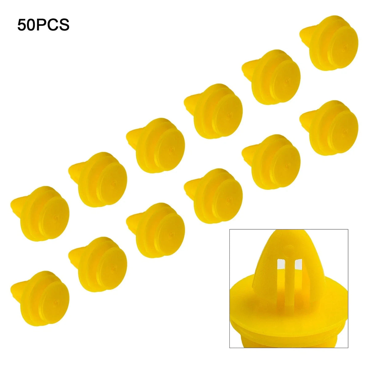 Set of 50 Panel Clips for Volvo S80 S40 S60 C30 C70 (ABS, Yellow)