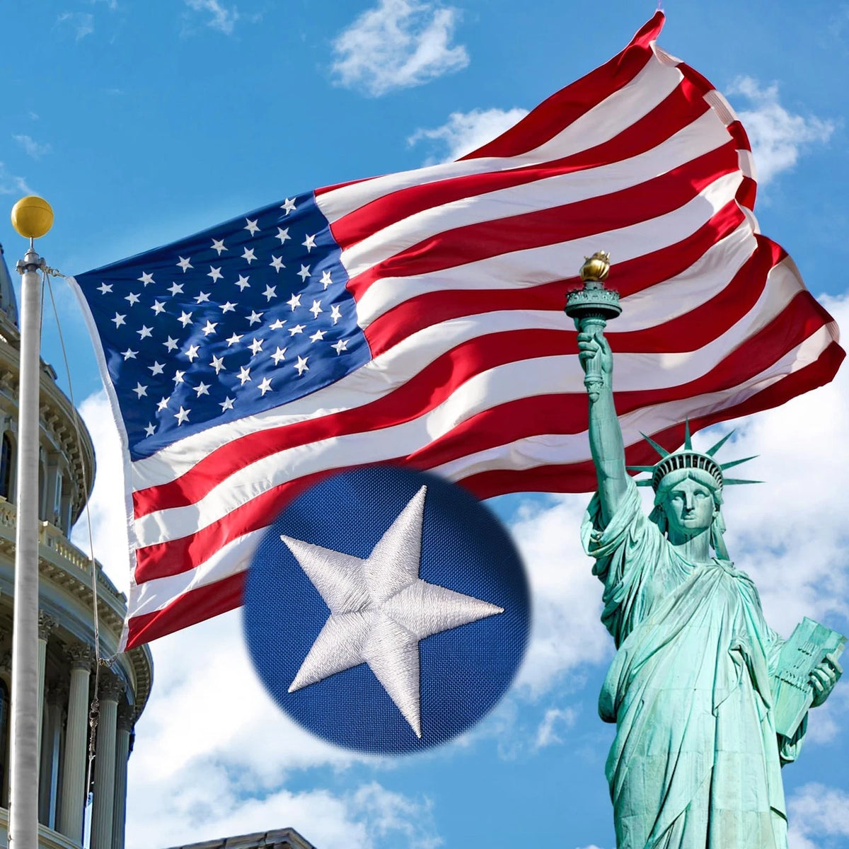 4x6 Heavy Duty Outdoor US Flag - Durable All Weather