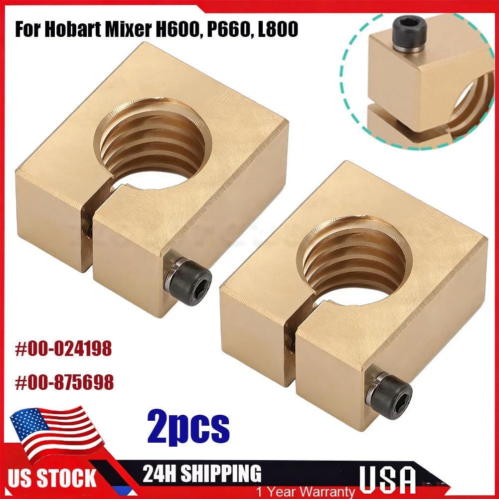 2pcs Bowl Lift Nut for Hobart Mixer H600 P660 L800 Brass 00-024198 00-875698