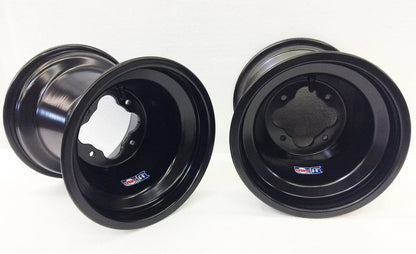 2X DWT Black A5 ATV Rear Wheel Rims 9" 9x8 4/115 for Yamaha YFZ450 Raptor 700 Banshee