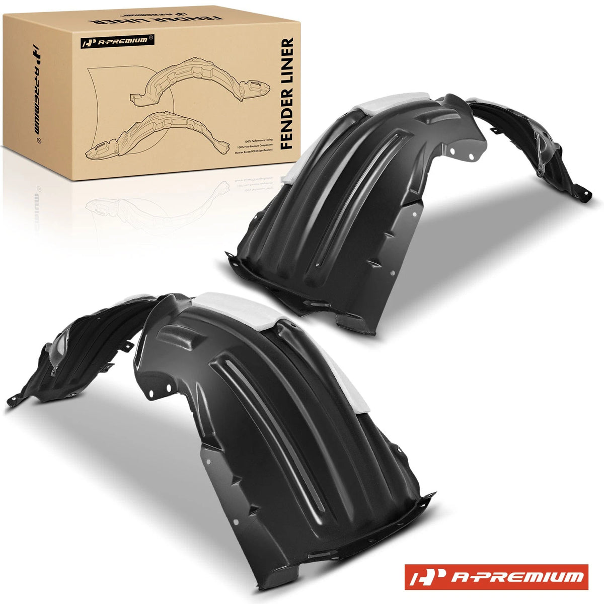 2X Inner Fender Liners with Insulation Foam for Mitsubishi Outlander (2014–2023) - 5370C185, 5370C186, MI1248137, MI1249137