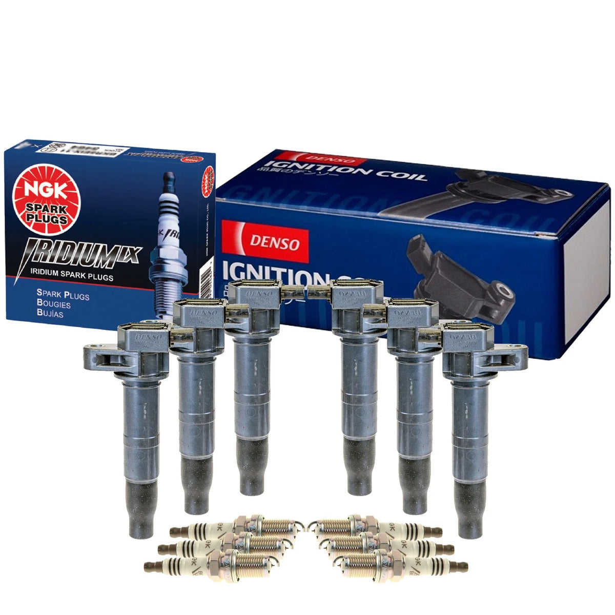 Set of 6 COP Ignition Coils & NGK Iridium IX Spark Plugs for Hyundai Kia (3.3 V6)