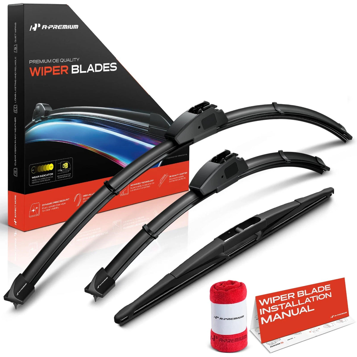 Set of 3 Windshield Wiper Blades for Nissan (28'', 18'', 14'')