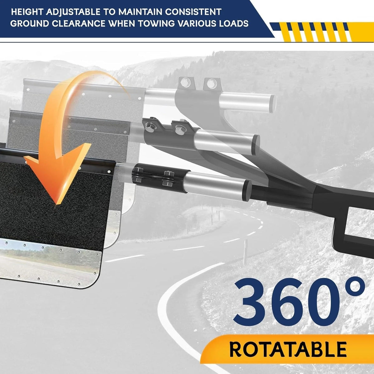 Heavy-Duty Adjustable Mud Flap System for 2" & 2.5" & 3.0" Receiver Hitch (902027+902084)