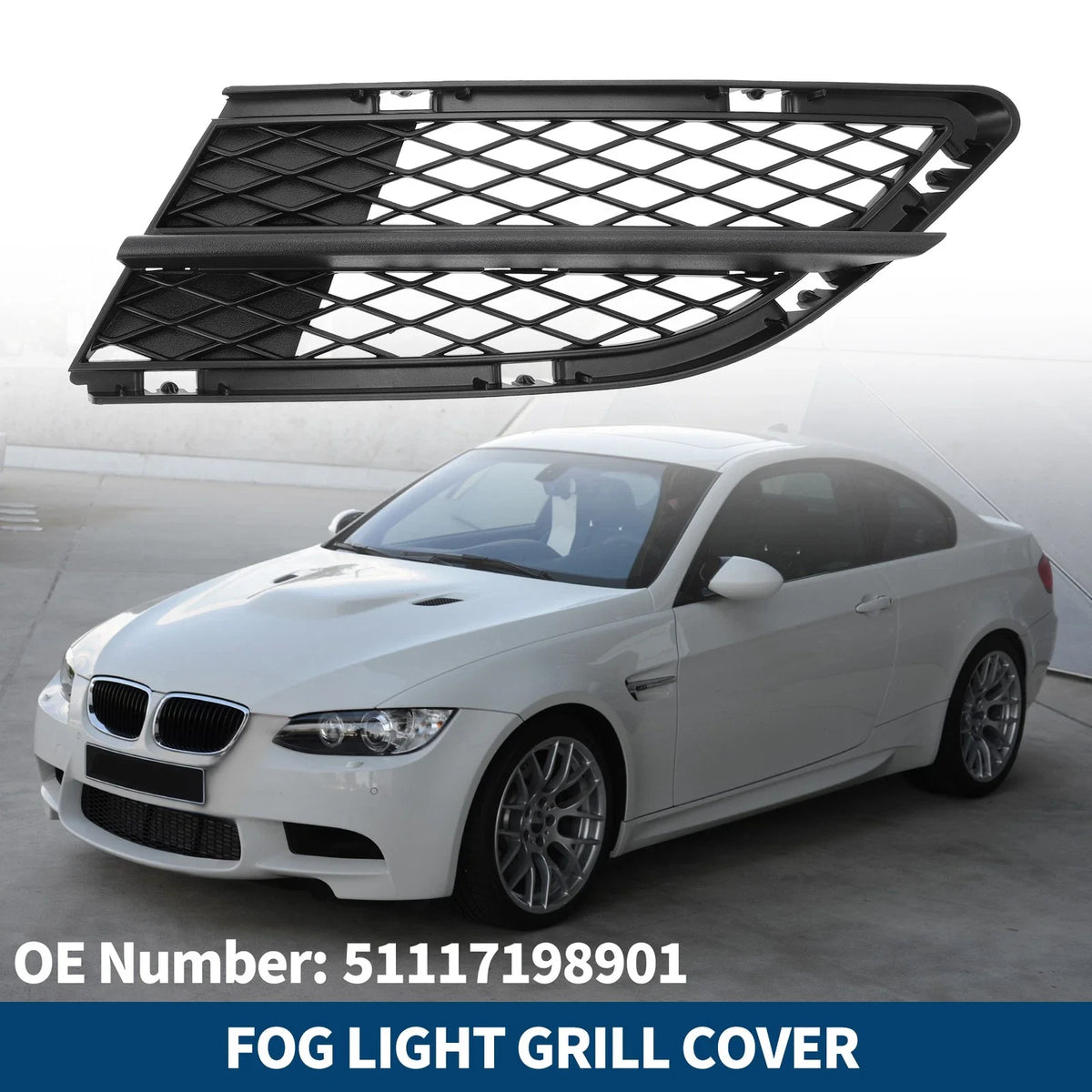 1pc Fog Light Grill for BMW 328i (2009–2012) No. 51117198901
