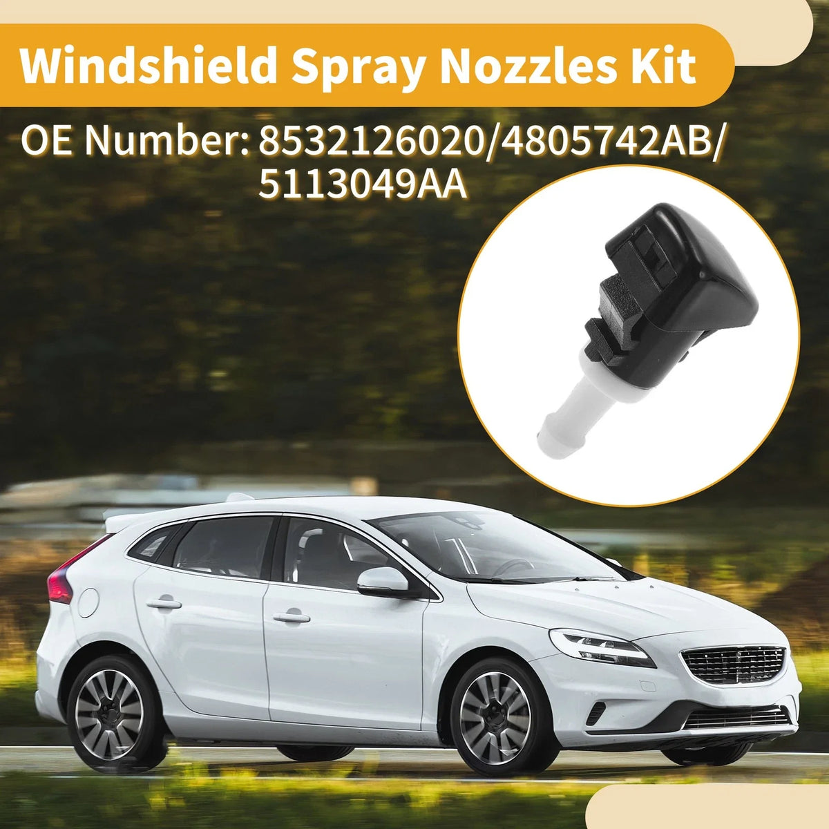 Windshield Washer Nozzle Kit for Jeep Compass (2007–2010) No. 5113049AA, Gaskets