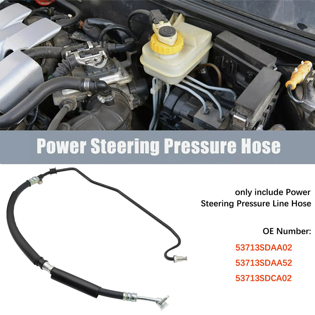 Power Steering Pressure Line Hose Assembly for TSX Accord (2003–2008) 53713-SDA-A02