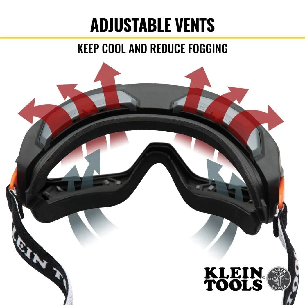Safety Goggles for Klein Tools (One Size) - Clear Lens, Black/Orange