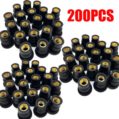 200PC M5 Rubber Well Nut for Motorcycle Bike ATV Windscreen Fairing
