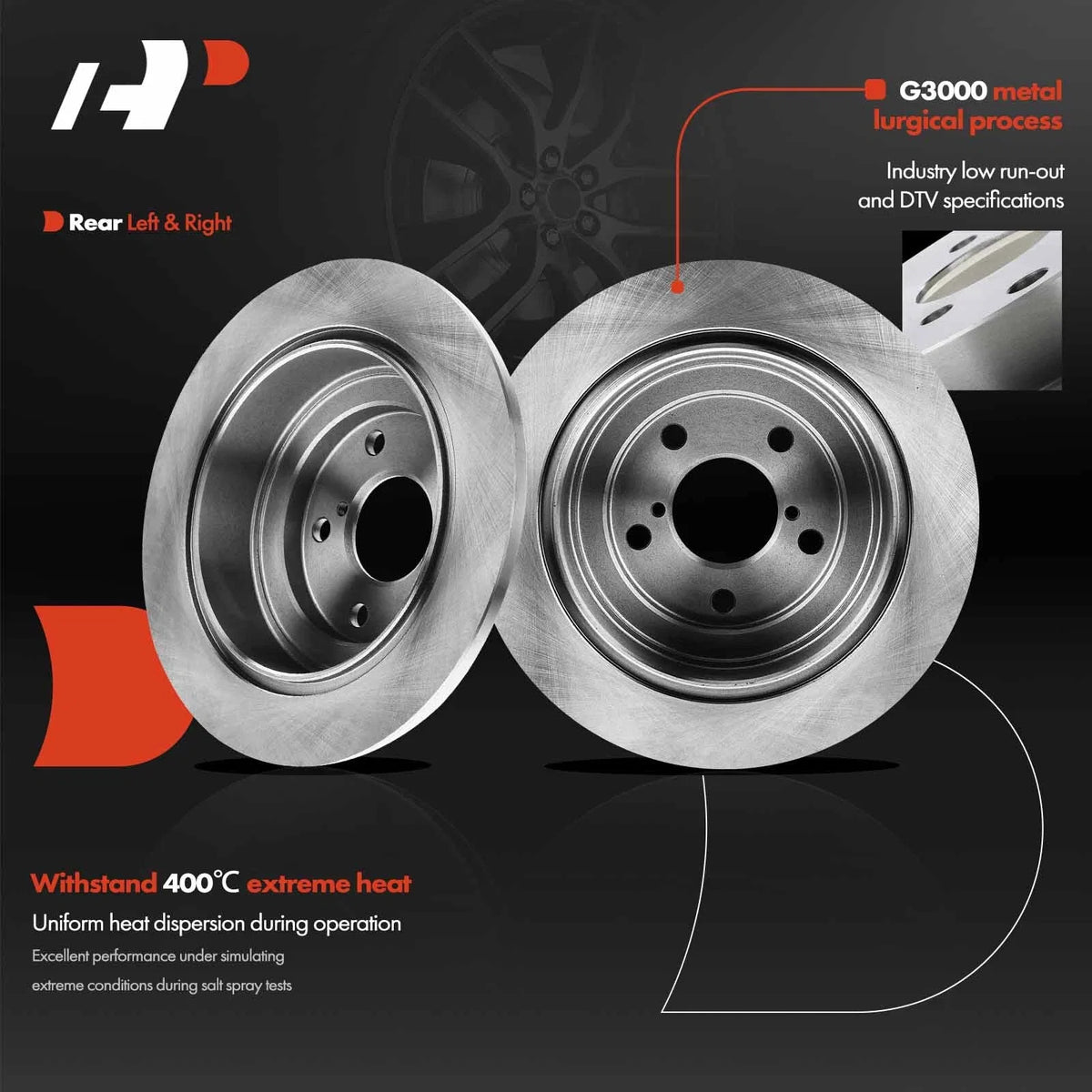 Rear Disc Brake Rotors for Subaru Forester (1998–2008) & Saab 9-2X
