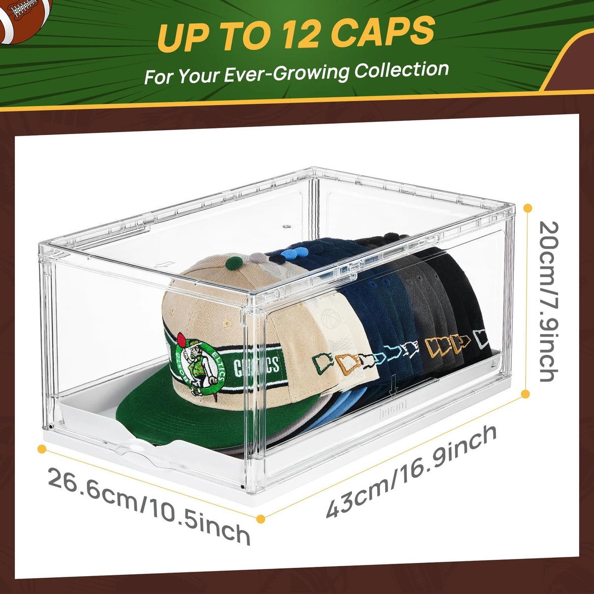 2X Clear Hat Organizer Drawer for Baseball Caps (2023–2023)