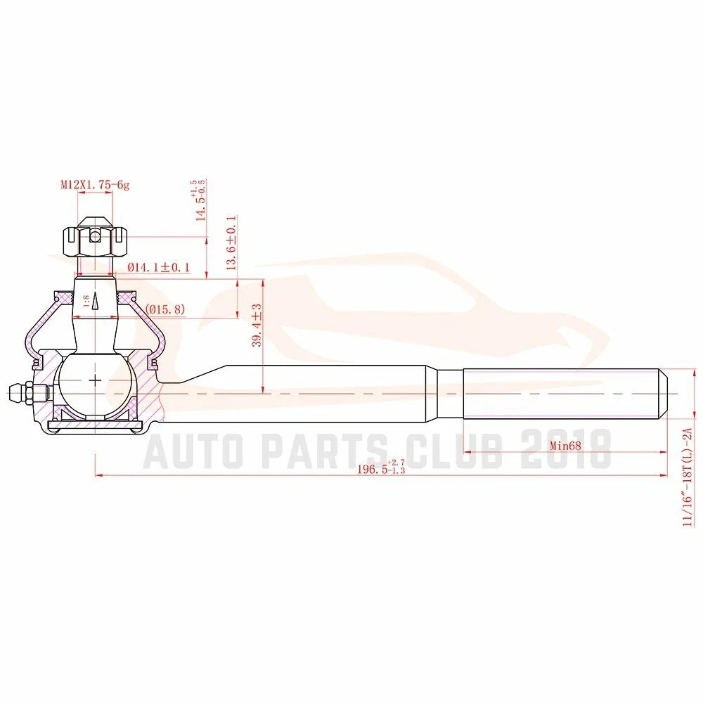 Set of 14 Suspension Tie Rod Ends for GMC C1500 Chevrolet C1500 (1988–1991)