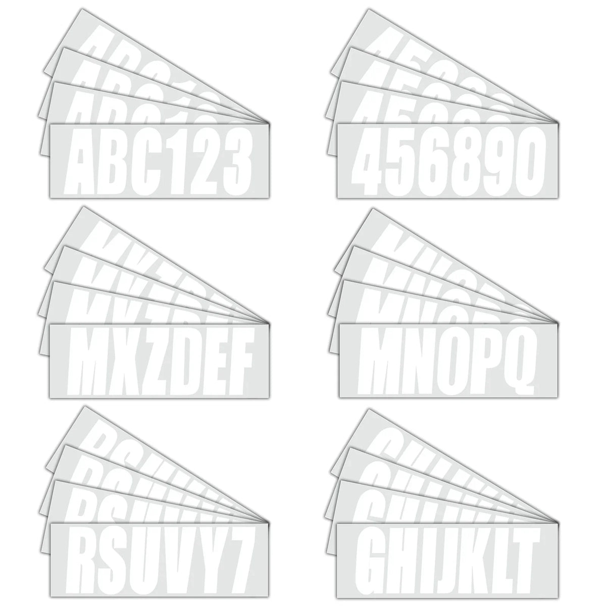 Set of 4 White PWC ID Numbers Decals Registration Stickers (0-9, A-Z)