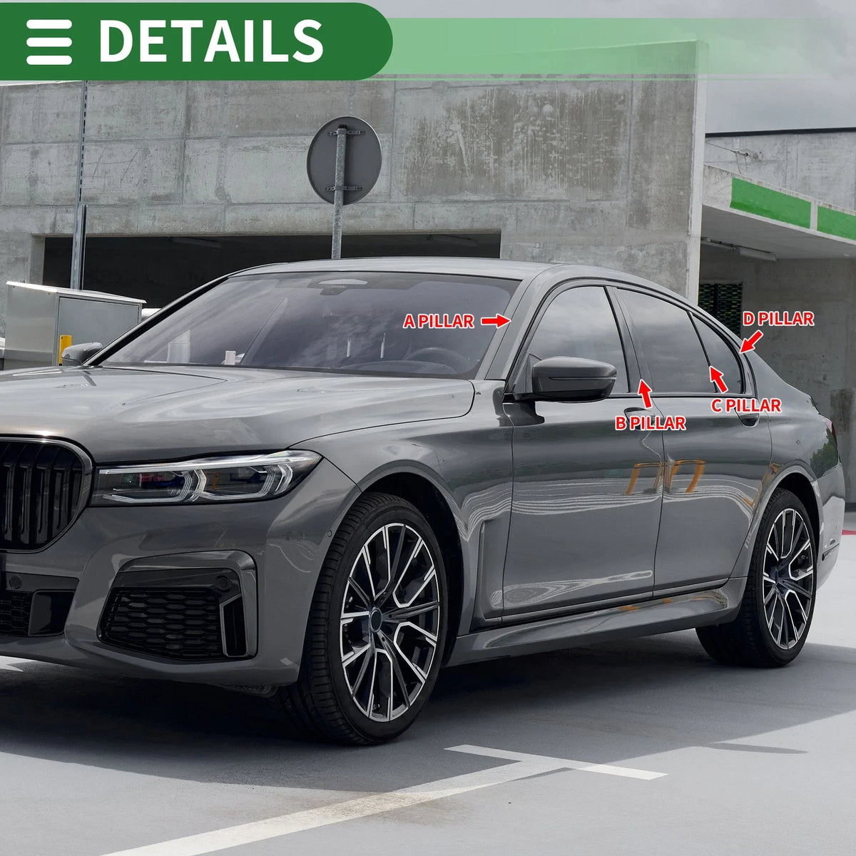 8 x Door Pillar Window Trim for BMW X6 Black (2020-2024)