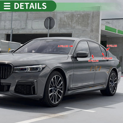 8 x Door Pillar Window Trim for BMW X6 Black (2020-2024)