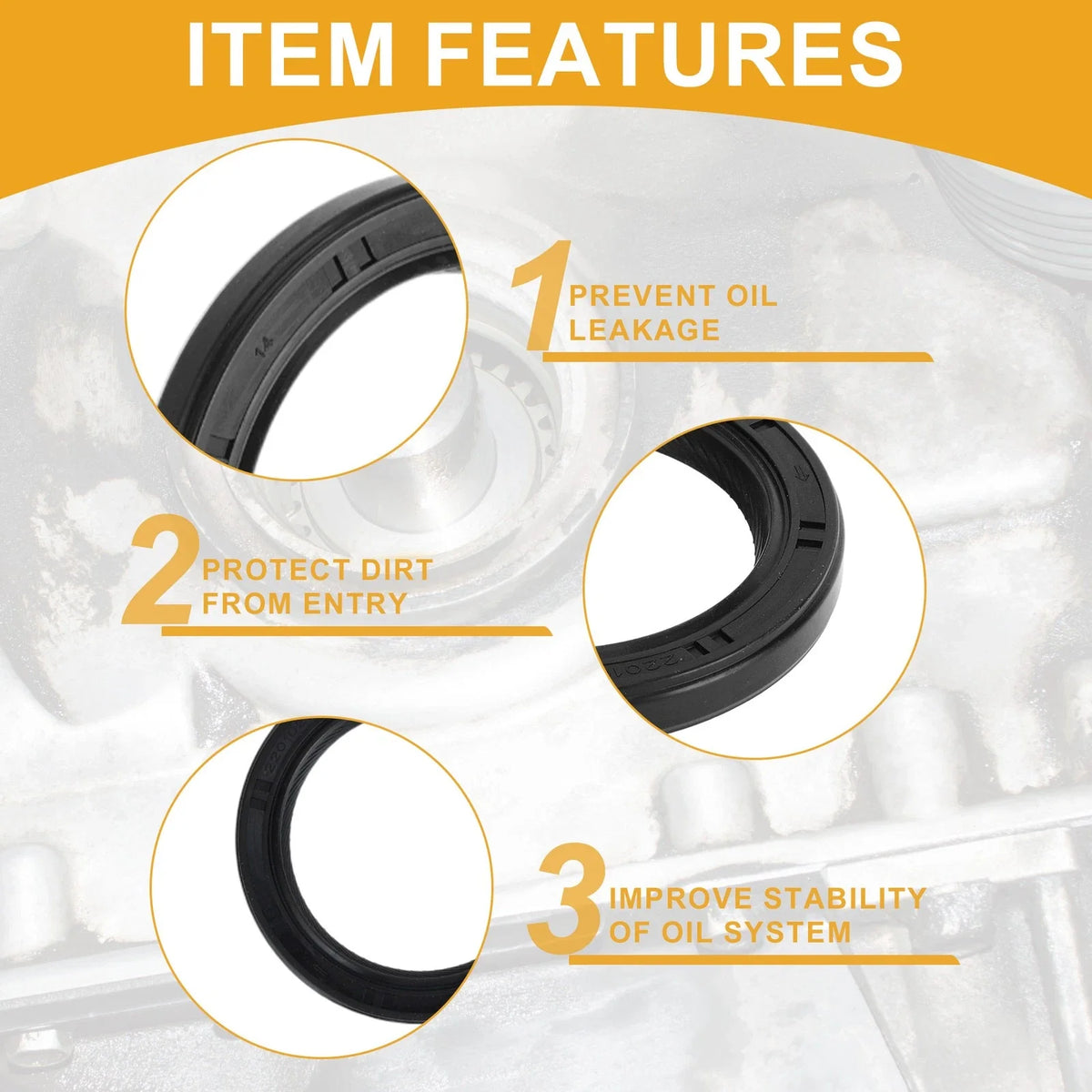 1 Pc Front Crankshaft Oil Seal for Honda CR-V (2002–2005) No. 91212-PNC-003