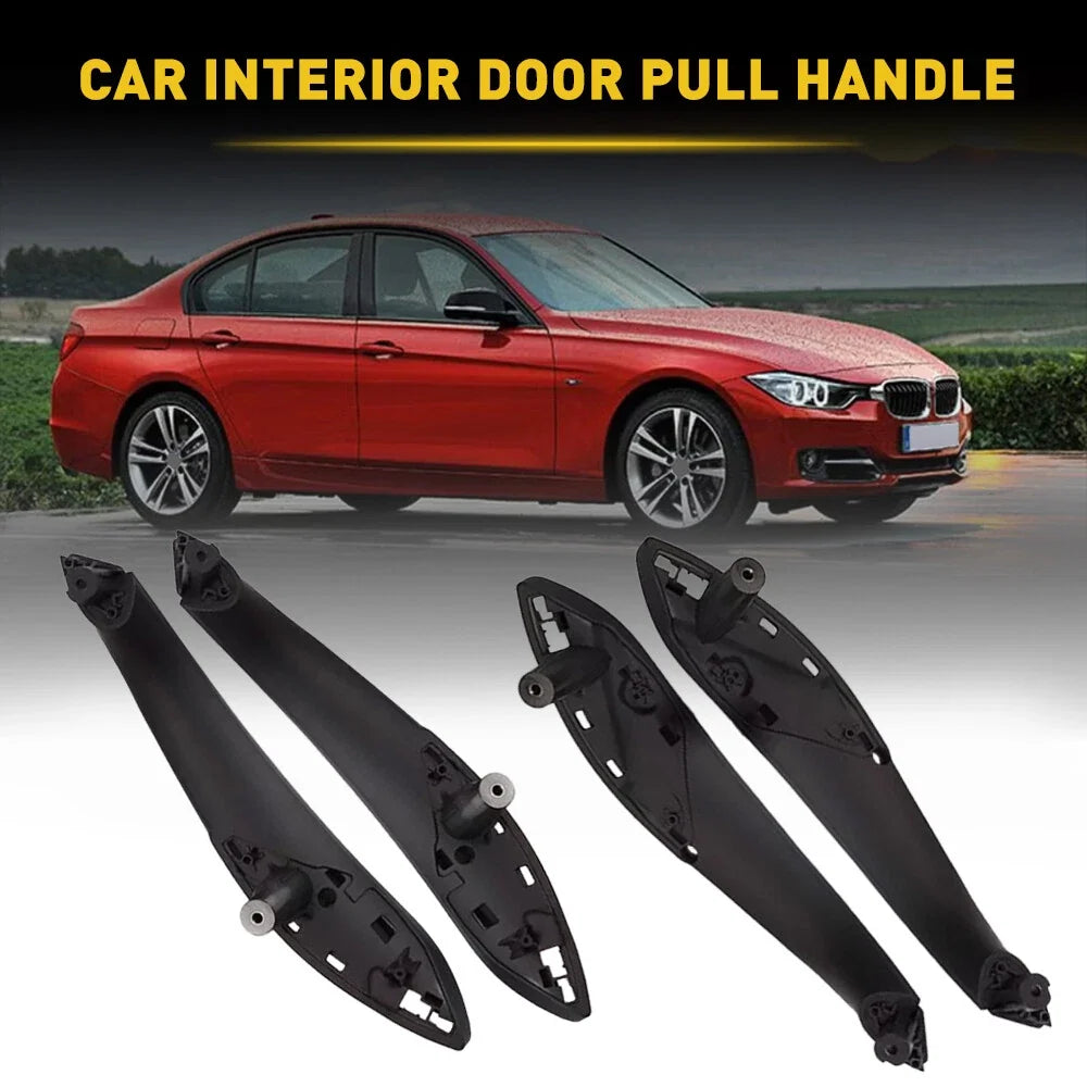 Set of 4 Black ABS Door Pull Handle Armrest Panels for BMW F30 F35