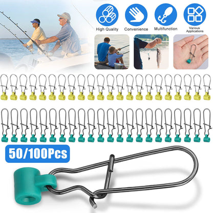50/100x Heavy Duty Fishing Sinker Slide Swivel Duo Lock Snap Slider