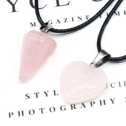 Natural Crystal Healing Stone Reiki Pendant Necklace