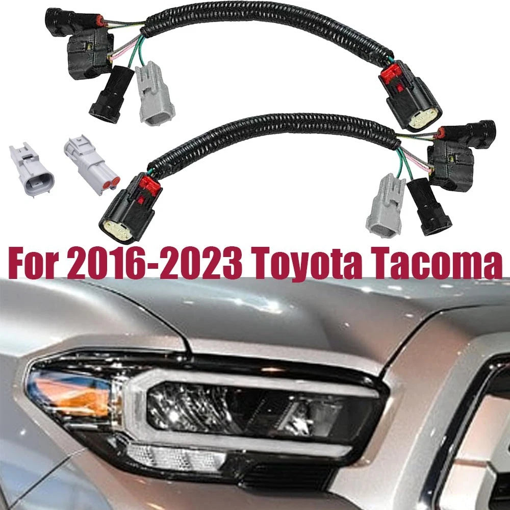 2X LED Headlight Conversion Harness Adapter Plug for Toyota Tacoma (2016–2023)