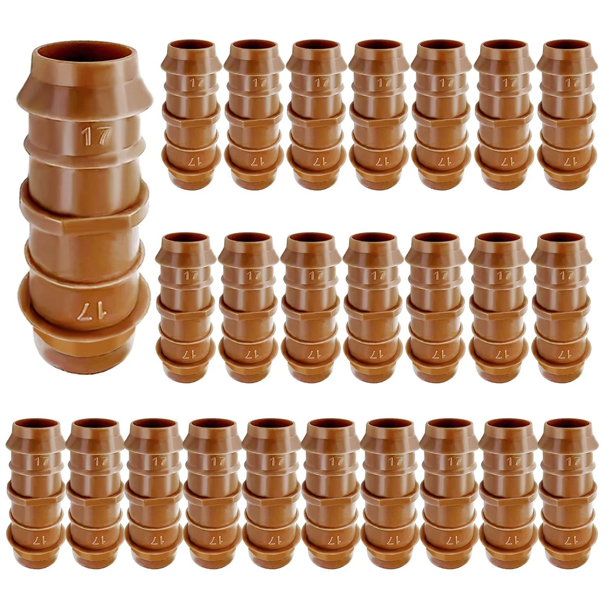25pk Drip Irrigation Barbed Couplers for Garden Lawn (No Part Numbers)