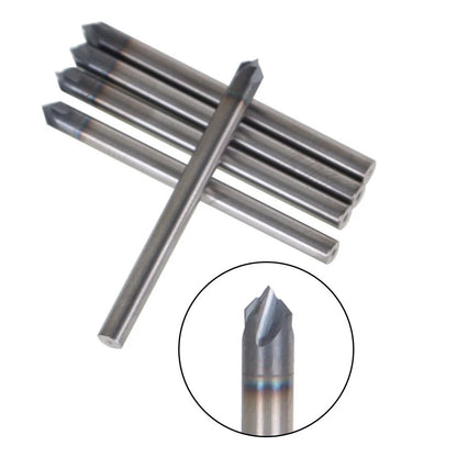 5 Pcs 1/8" 4 Flute 90 Degree Carbide Chamfer Mill (1-1/2" OAL) TiALN Coated