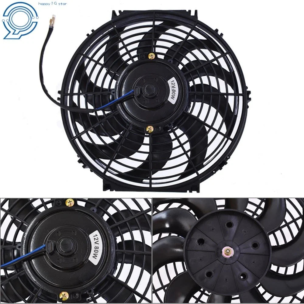 2X 12" Slim Electric Radiator Cooling Fan Mount Kit Universal