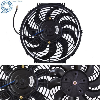 2X 12" Slim Electric Radiator Cooling Fan Mount Kit Universal