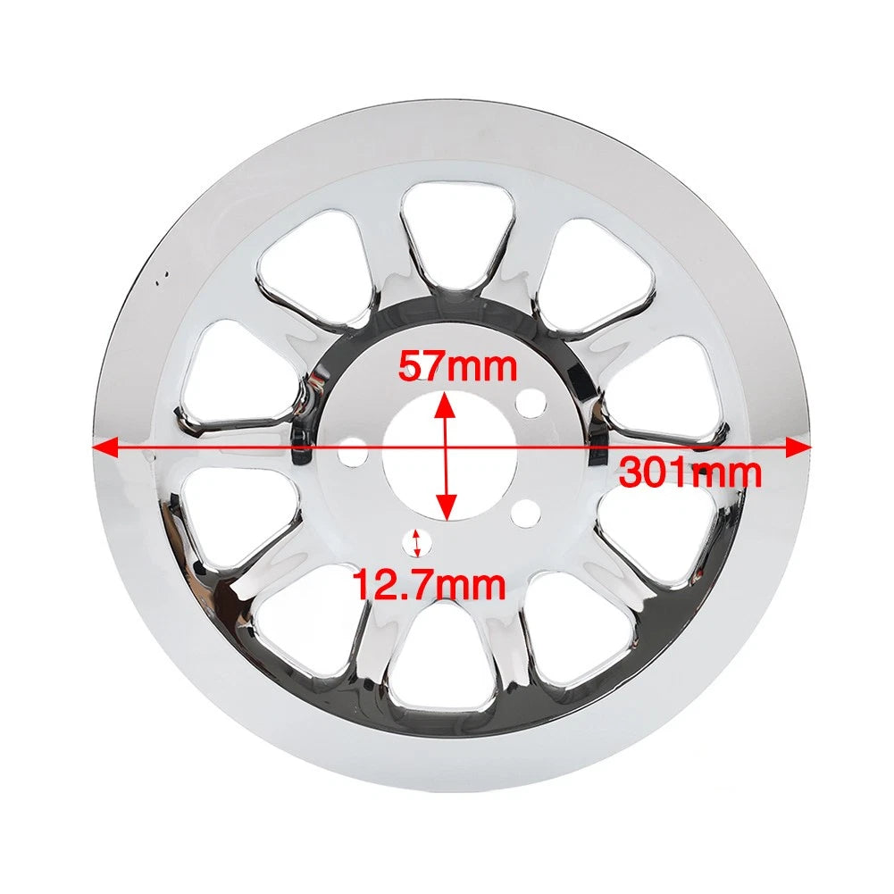 Chrome Outer Rear Pulley Cover Insert for Harley Softail Fat Boy (2007–2017)