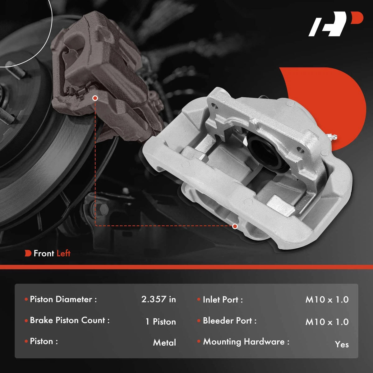 Front Driver Side Brake Caliper with Bracket for BMW 535i 545i 745i (34116756303, 19-B2771)