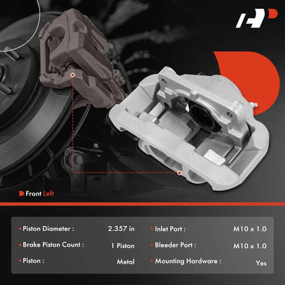 Front Driver Side Brake Caliper with Bracket for BMW 535i 545i 745i (34116756303, 19-B2771)
